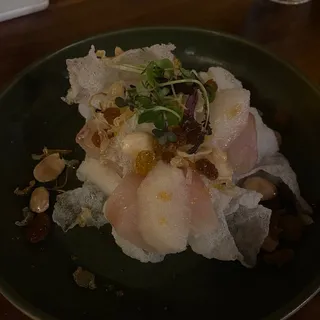 Smoked Hamachi with Rice Chip