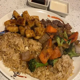 Calamari And steak hibachi