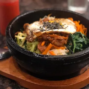 a bowl of food on a table