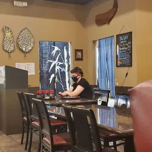 sushi and sashimi, interior