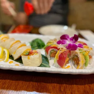 Sunflower Roll (on left) and Red Flower Roll (on right)