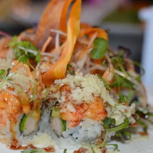 a close up of a plate of food