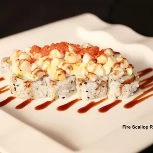 a closeup of a piece of sushi