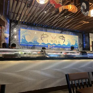 Sushi preparation area