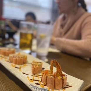 a woman in the background