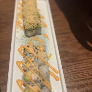 a plate of sushi