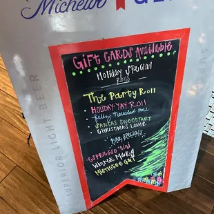 Holiday drink specials and sushi rolls