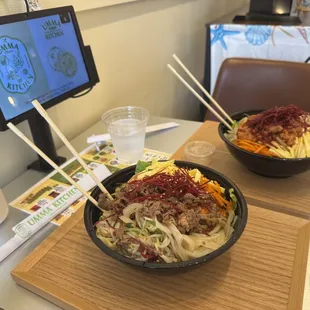 Bulgogi Bibimbap x2 - ordering is easy via the tablet.