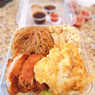 Chicken Katsu and Fish Jun Combo