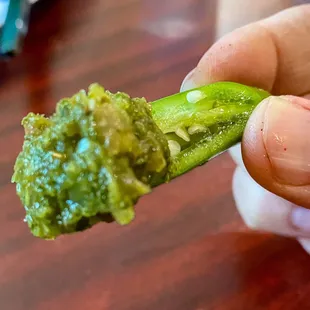 Afghani chutney on jalapeño