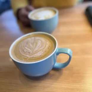 Peanut butter latte and Maple latte