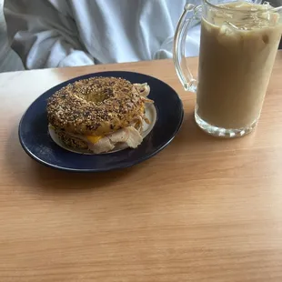 Turkey cheese bagel