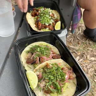 Carnitas tacos and gringa