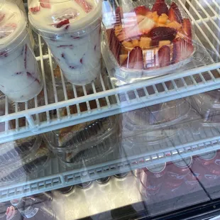yogurt and fruit in jars