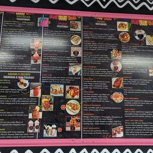  menu for a mexican restaurant