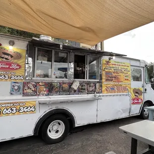 Taco Truck next to Chevron Gas Station