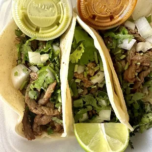 Wow!!! Fajita Tacos, perfectly prepared, lean meat &amp; not greasy.