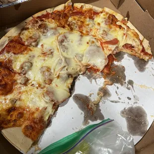 Pepperoni and sausage pizza so delicious