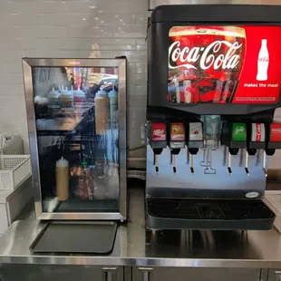 Sodas and sauce fridge