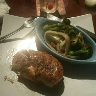 Grilled chicken and broccoli!  OMG was it good!