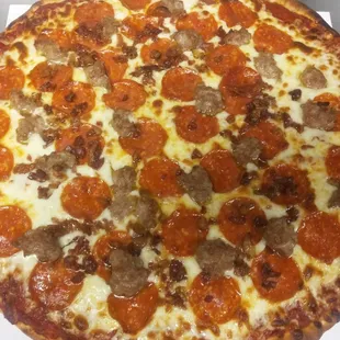 pepperoni and sausage pizza