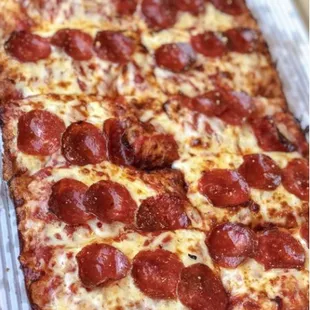 a pepperoni pizza