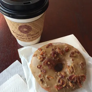Maple bacon donut and small French vanilla coffee - $3.75