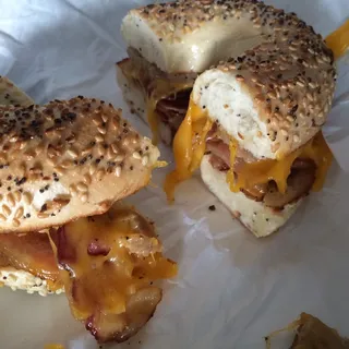 Ham, Sausage, Egg, and Cheese Croissant