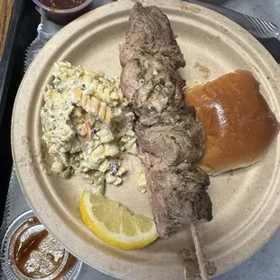 This is the Boston stick with baked Boston butt absolutely delicious with a side of pasta salad yummy yummy