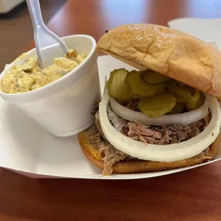 Chopped Brisket Sandwich/Potato Salad