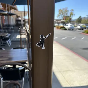  sticker of a man holding a baseball bat