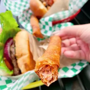 A closer look at the Pork Lumpia.