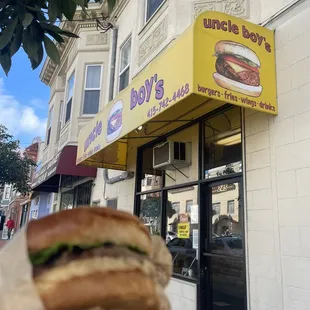 burgers, outside