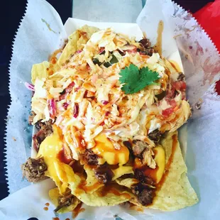 Bbq pulled pork nachos.
