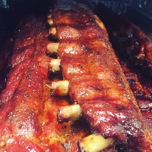 While slab of Babyback ribs.