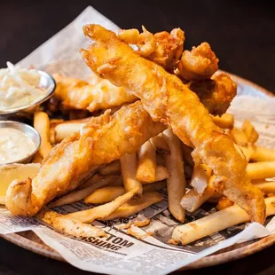 fish and chips, food, fish, seafood