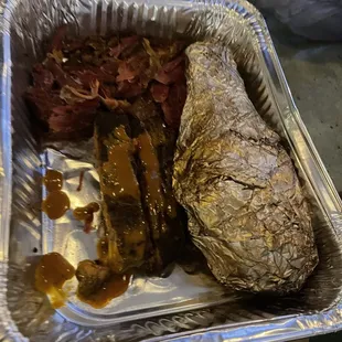 Turkey leg pulled turkey leg and ribs