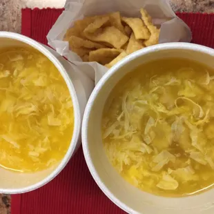 Imitation crab and baby corn soup