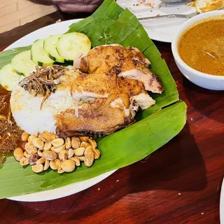 Malaysian Nasi Lemak (with Roasted Hainanese Chicken)