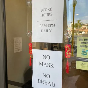 no mask, no bread