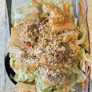 Vegetarian "Chicken" Salad ... this dish is always a must order! If you take it to go, ask for the sauce on the side.