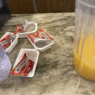 Toast is so thick, you need this many jams to get the jam to toast ratio right. Otherwise the red stapler crowd would burn it down.