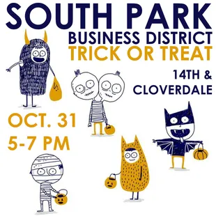 Bring the kiddo&apos;s for Trick or Treat in the South Park Business District!