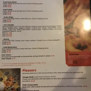 menu