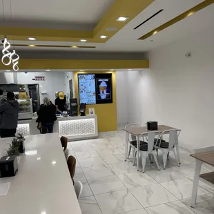 Inside register and seating