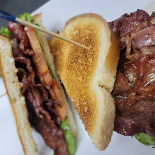 a bacon and lettuce sandwich