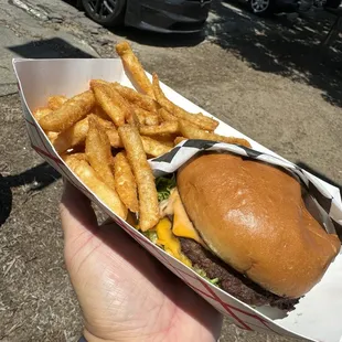 Cheeseburger and fries