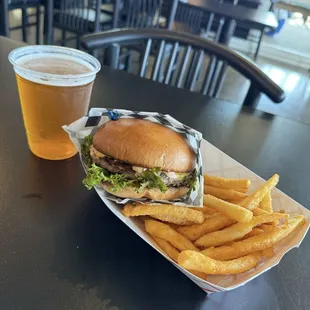 Cheese Burger with a side of fries