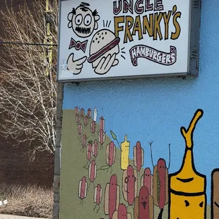 Adorable signage and mural