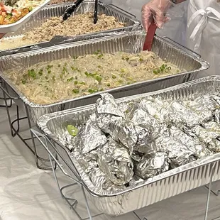 (Left to right) Kalua Pig, Kalua Chicken, Chicken Long Rice and Mini Laulau's.